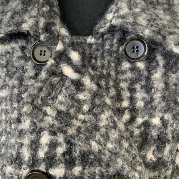 Maralyn & Me Black White Polyester DB Pea Coat F - Picture 4 of 12